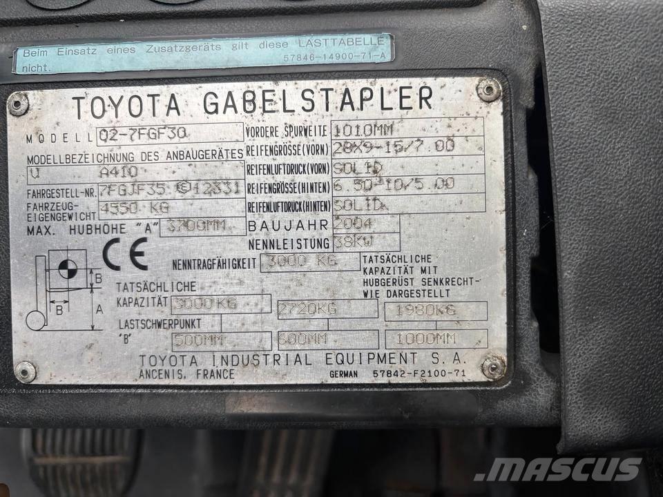 Toyota 7 FGF 30 Gasolmotviktstruckar