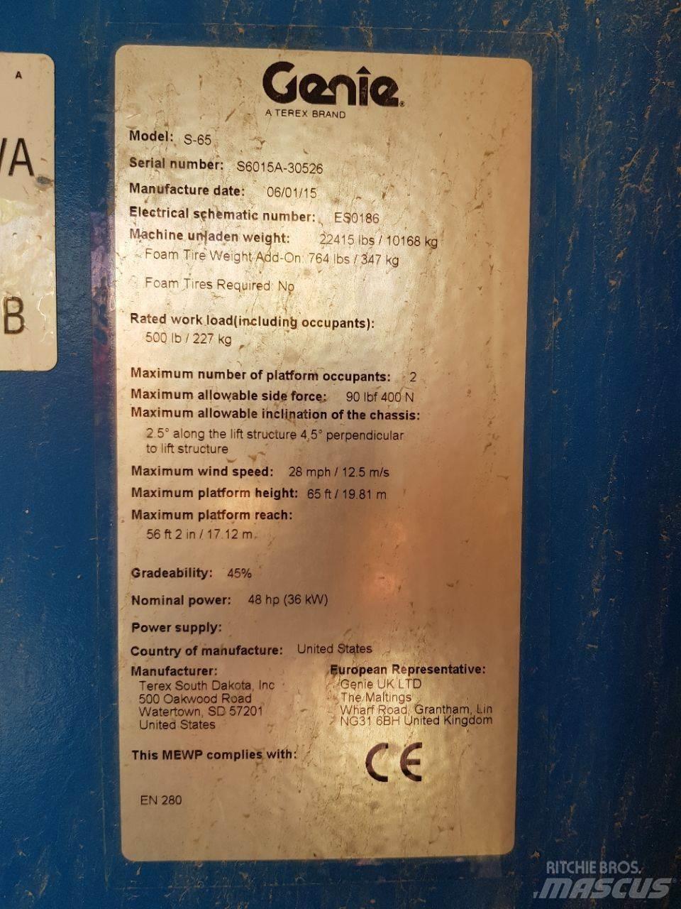 Genie S65 Teleskop bomliftar