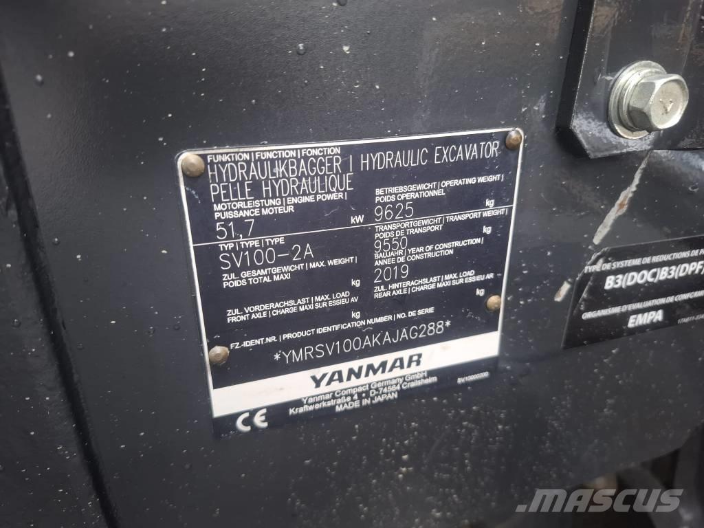 Yanmar SV 100-2A Midigrävmaskiner 7t - 12t