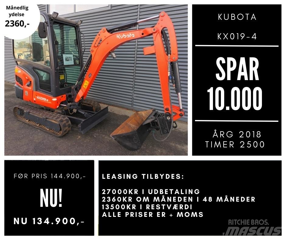 Kubota kx019-4 Minigrävare < 7t