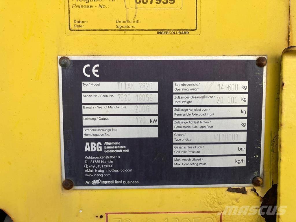 Volvo ABG 7820 Asfaltsläggningsmaskiner