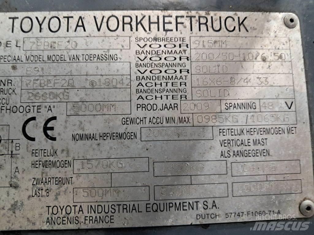 Toyota 7FBEF20 Elmotviktstruckar