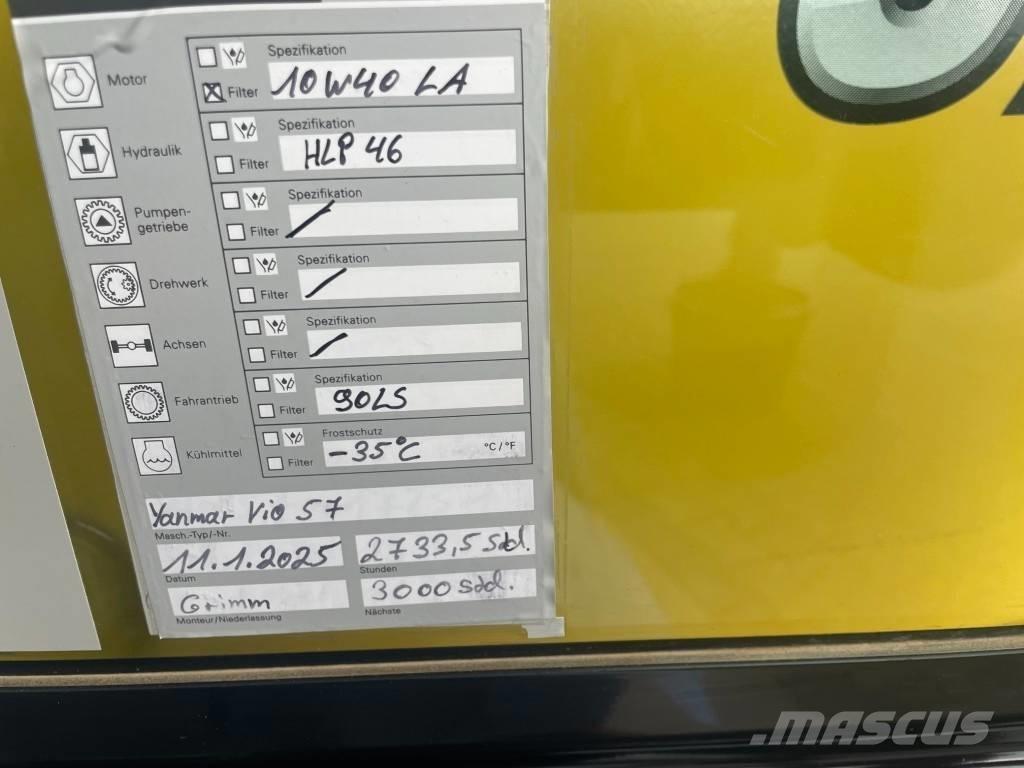 Yanmar Vio 57 - 6A Minigrävare < 7t