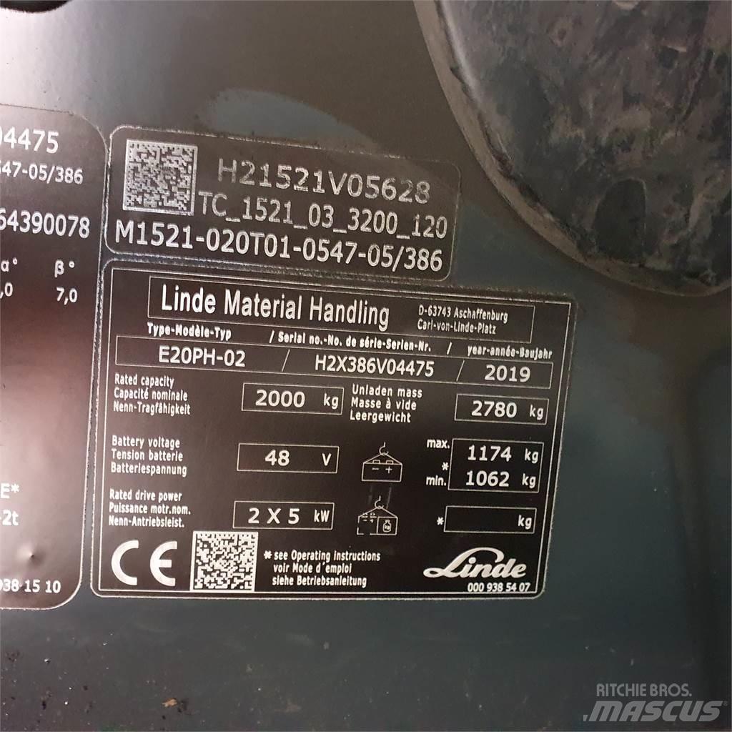Linde E20PH Elmotviktstruckar