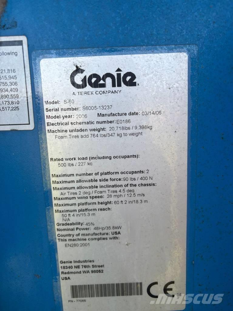 Genie S 60 Teleskop bomliftar