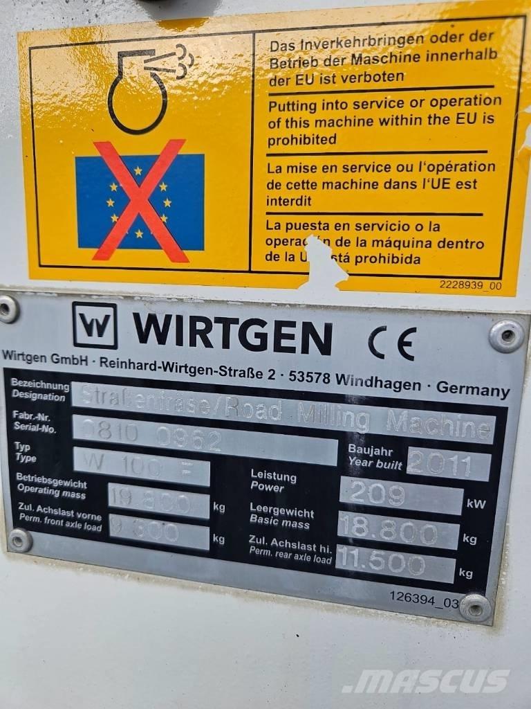 Wirtgen W 100 F Asfaltskallfräsmaskiner