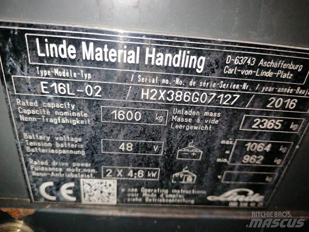 Linde E16L-02 Elmotviktstruckar