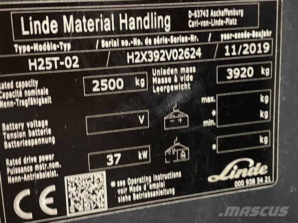 Linde H25T-02 Gasolmotviktstruckar