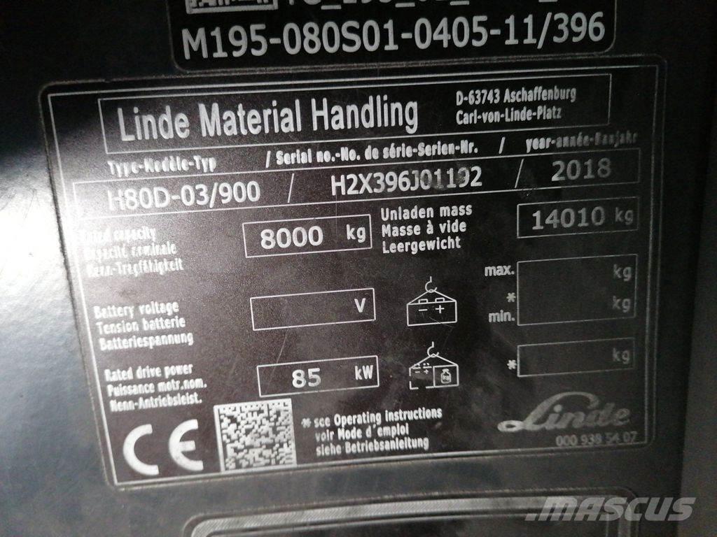 Linde H80D-03/900 Dieselmotviktstruckar