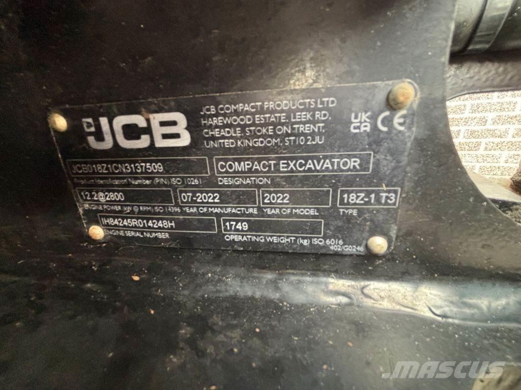 JCB 18Z Minigrävare < 7t