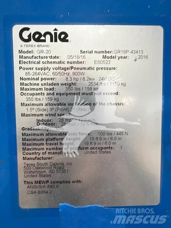 Genie GR20 Personhissar och andra hissar