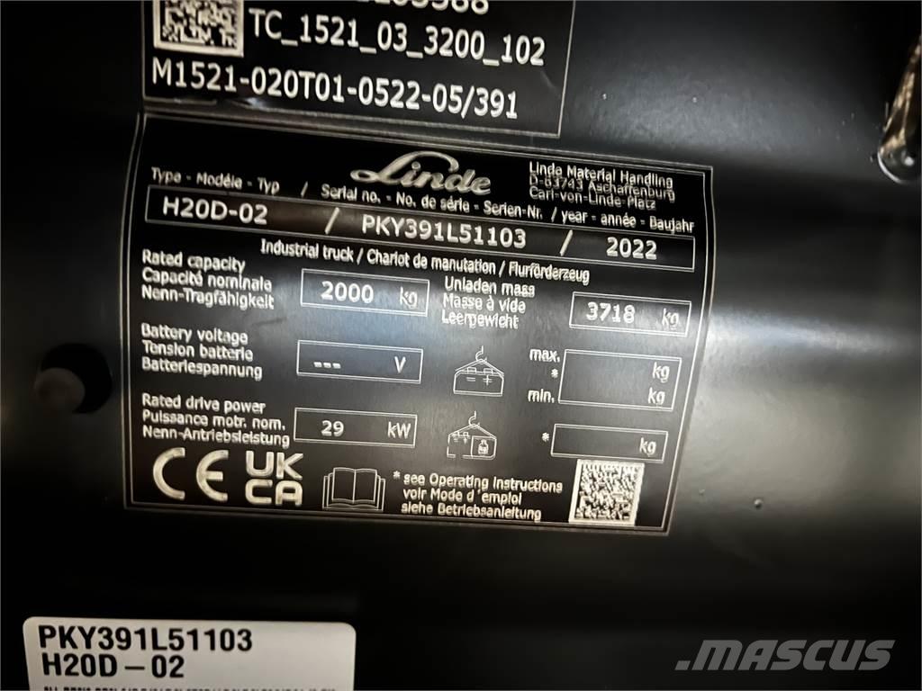 Linde H20D Dieselmotviktstruckar