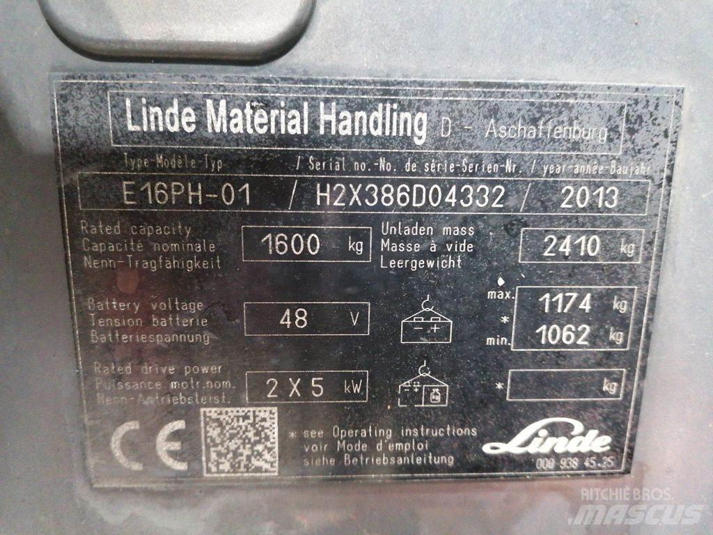 Linde E16PH-01 Elmotviktstruckar