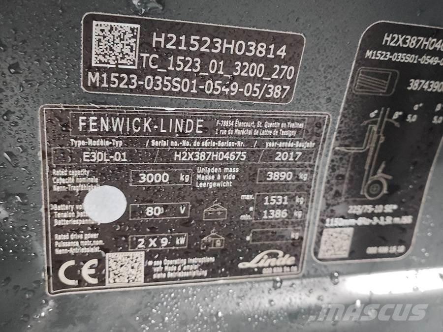 Linde E30L-01 Elmotviktstruckar
