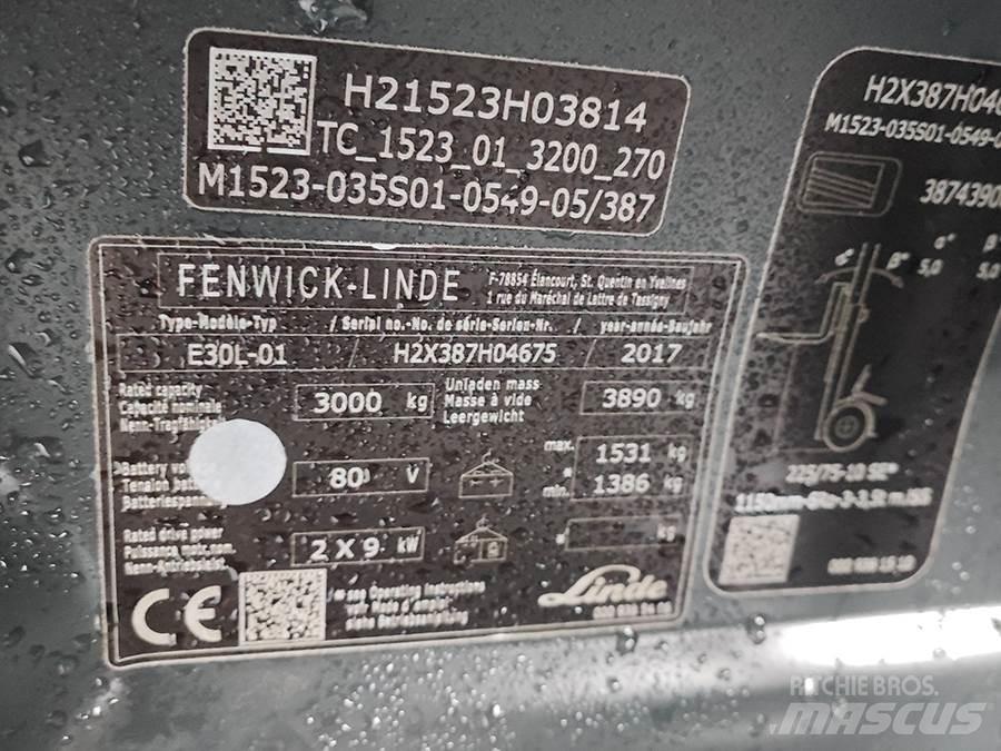 Linde E30L-01 Elmotviktstruckar
