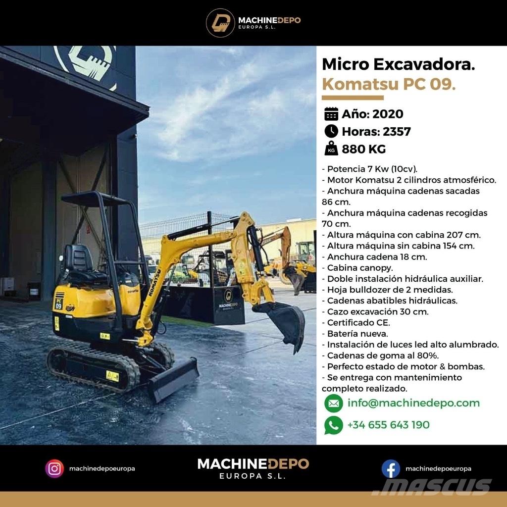 Komatsu PC 09-1 Minigrävare < 7t