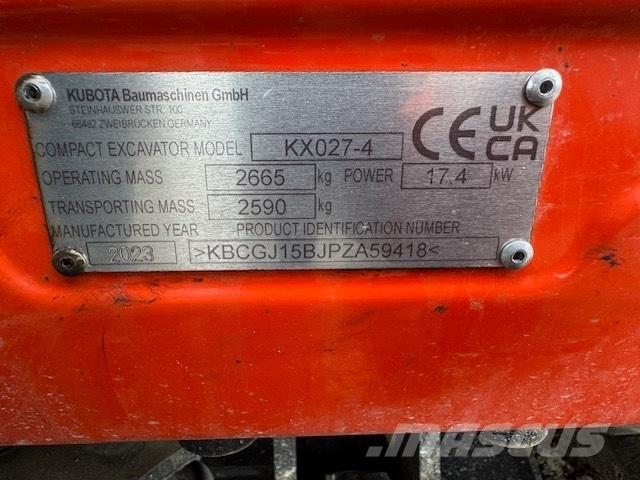 Kubota KX 027-4 Minigrävare < 7t