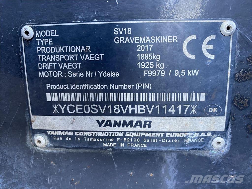 Yanmar SV18 Hjulgrävare