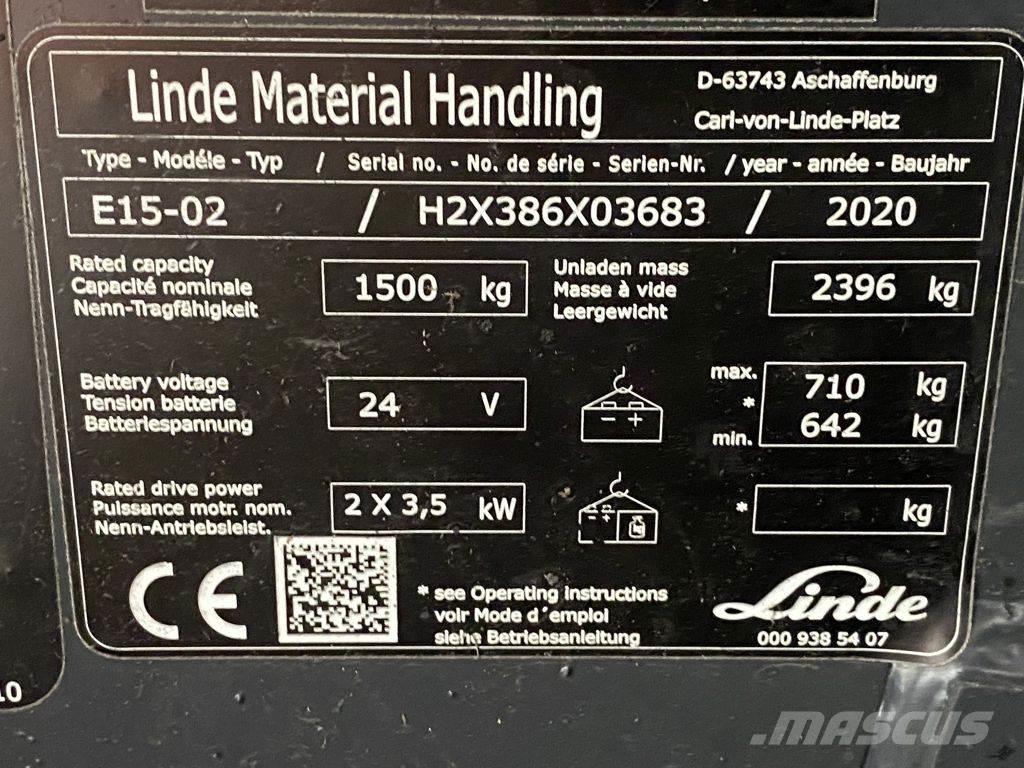 Linde E15-02 Elmotviktstruckar