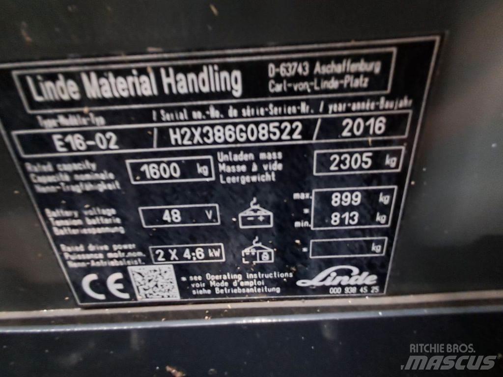 Linde E16-02 Elmotviktstruckar