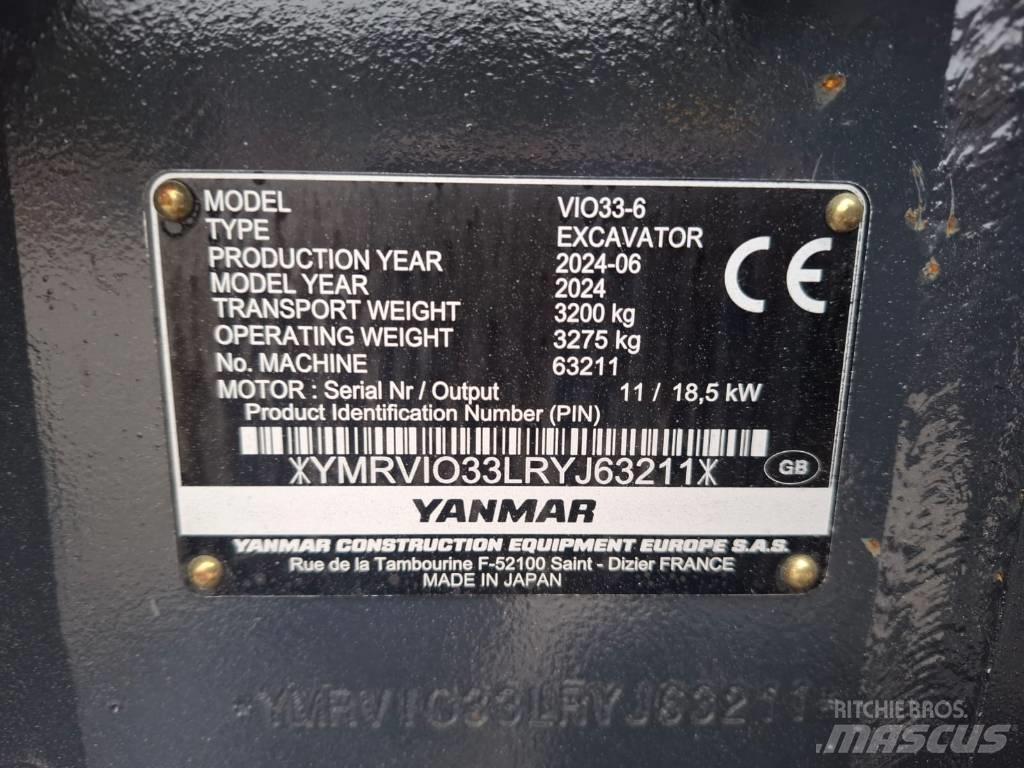 Yanmar Vio 33-6 Minigrävare < 7t