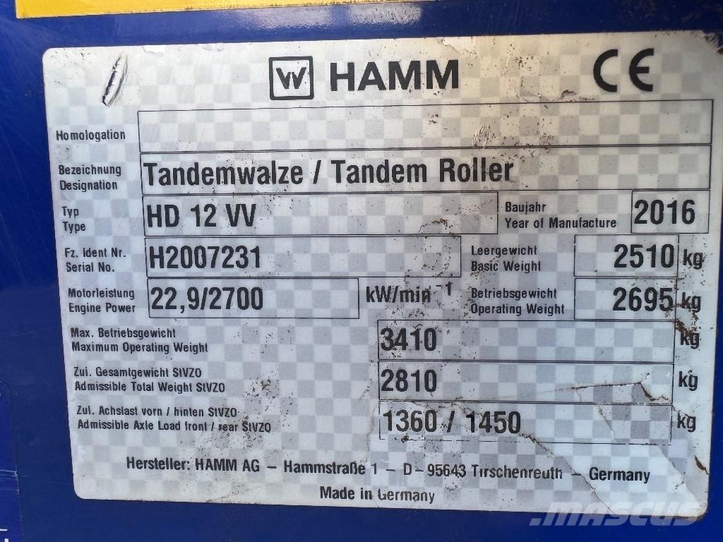 Hamm HD 12 VV Tvåvalsvältar