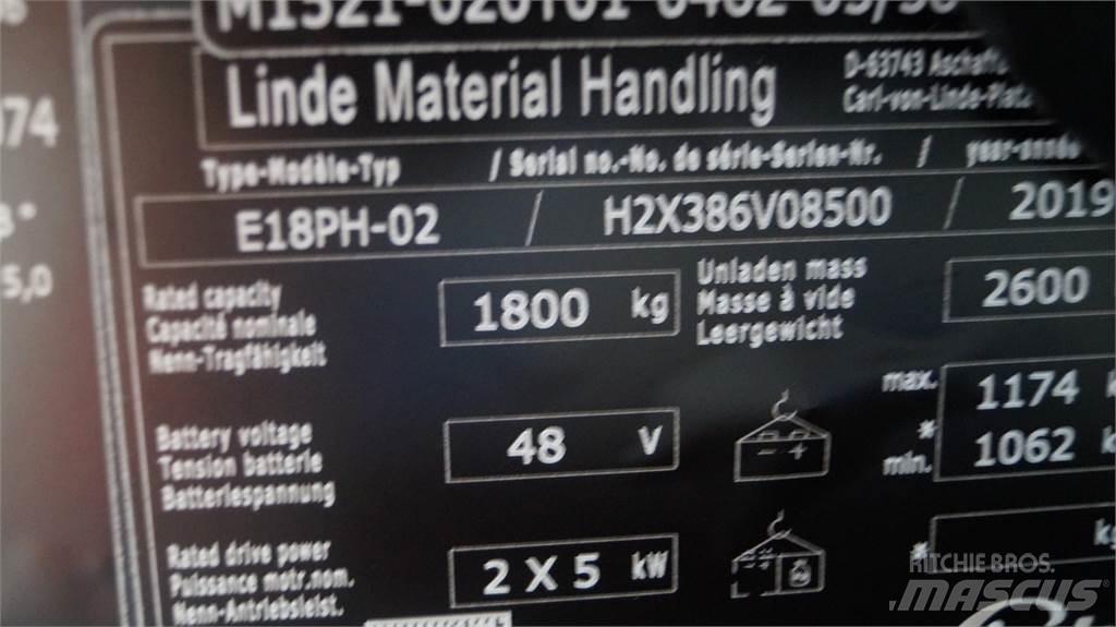 Linde E18PH Elmotviktstruckar