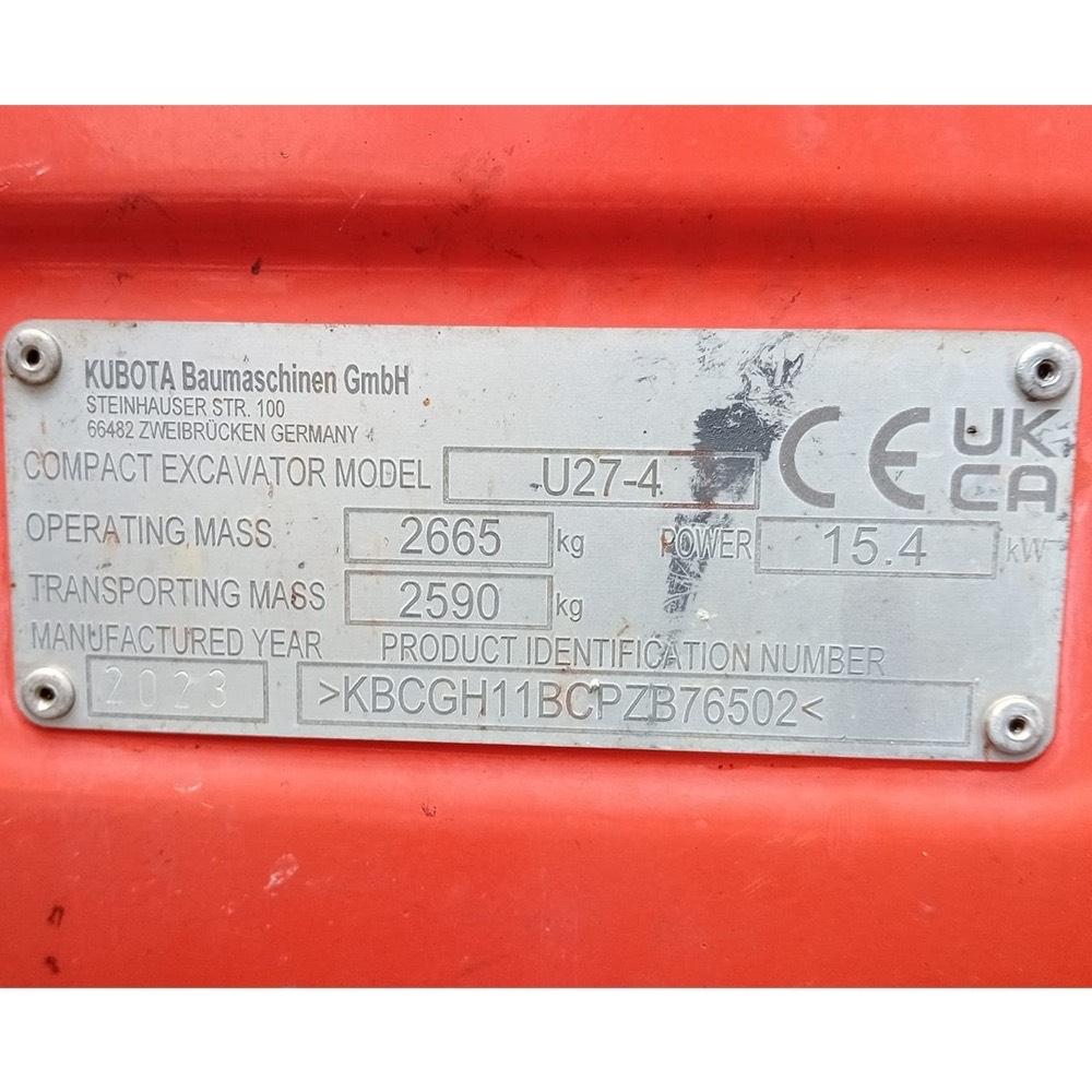 Kubota U 27-4 Minigrävare < 7t