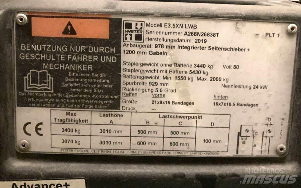 Hyster E 3.5 XN LWB Elmotviktstruckar