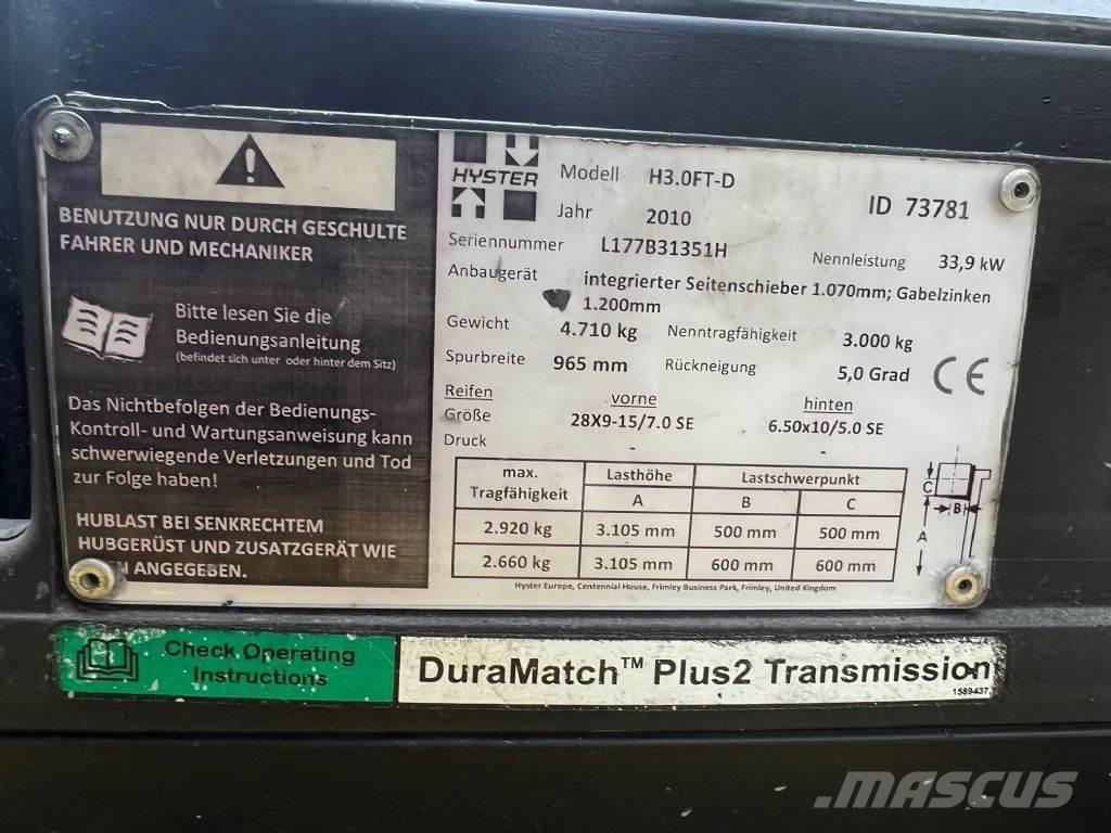 Hyster H 3.0 FT Dieselmotviktstruckar