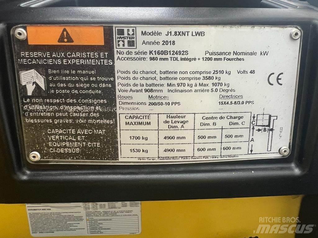 Hyster J 1.8 XNT Elmotviktstruckar