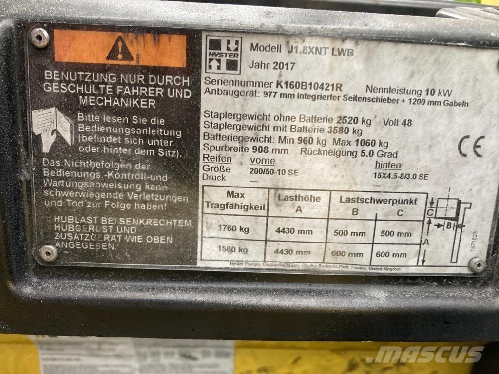 Hyster J 1.80 XNT Elmotviktstruckar