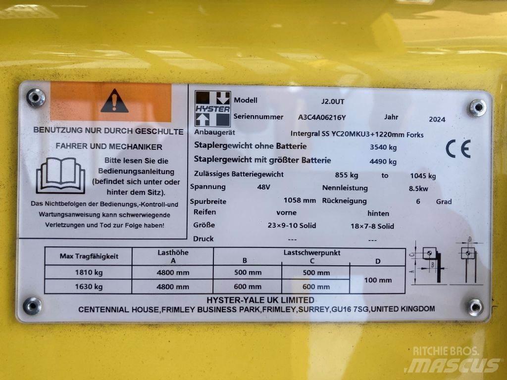Hyster J 2.0 UT Elmotviktstruckar