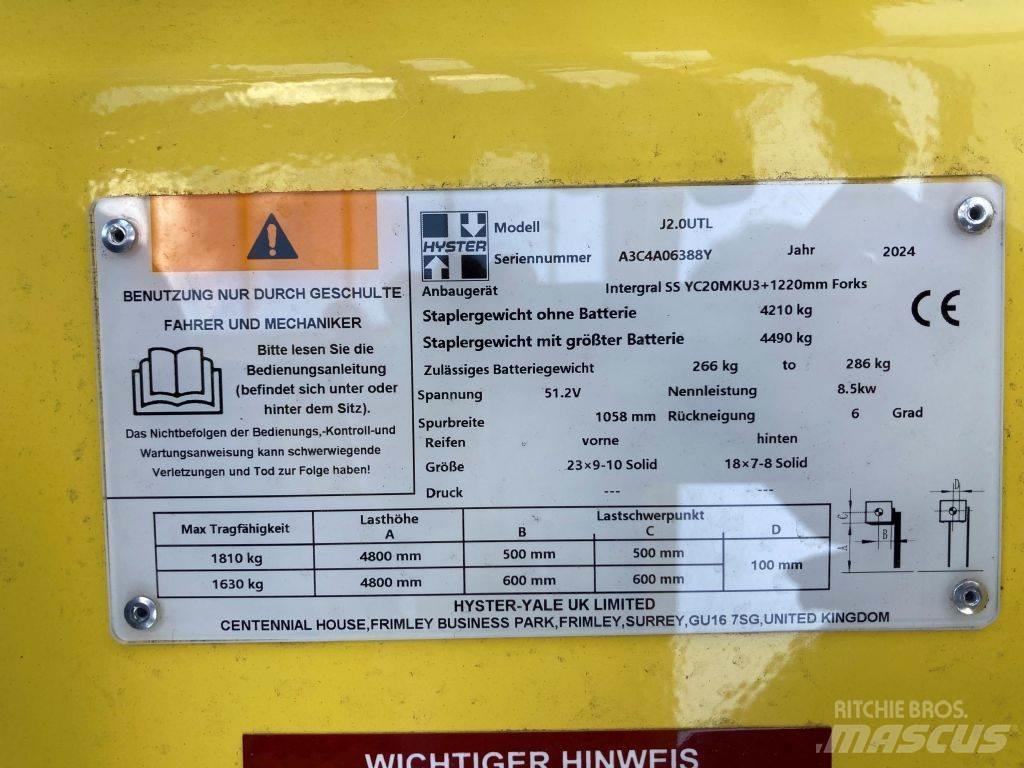 Hyster J 2.0 UTL Elmotviktstruckar