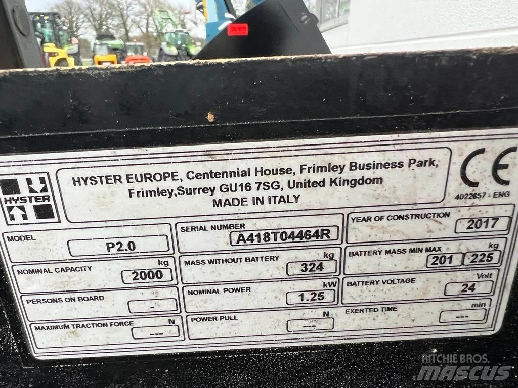 Hyster P 2.0 Låglyftare utan plattform