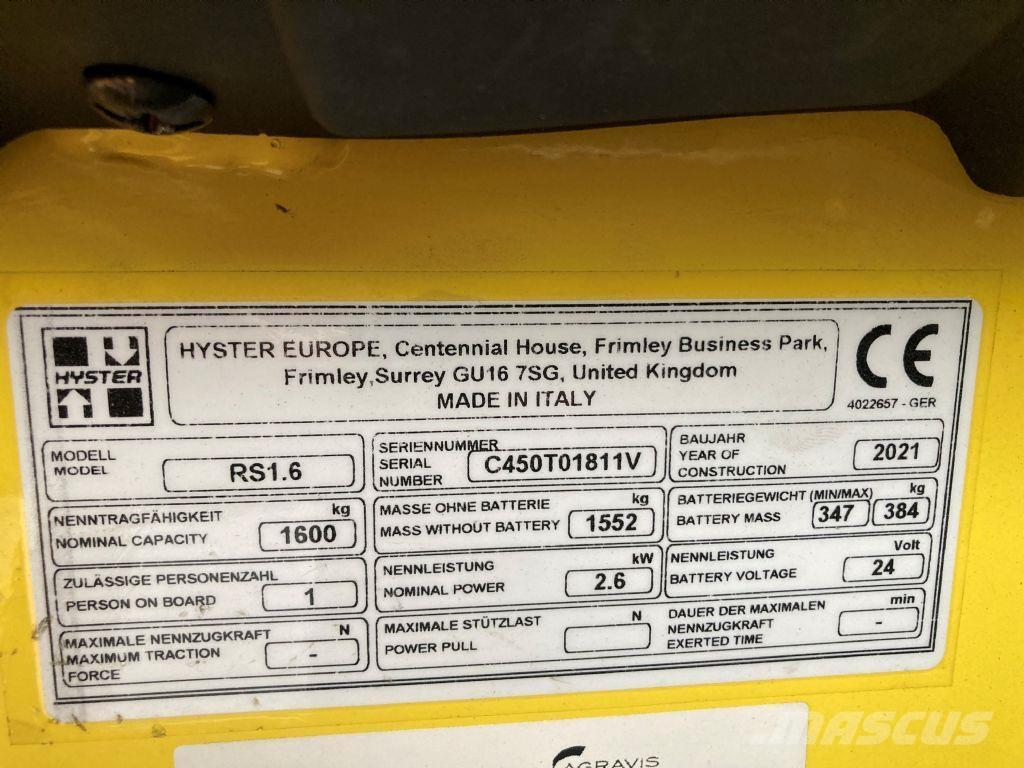 Hyster RS 1.6 IL Staplare
