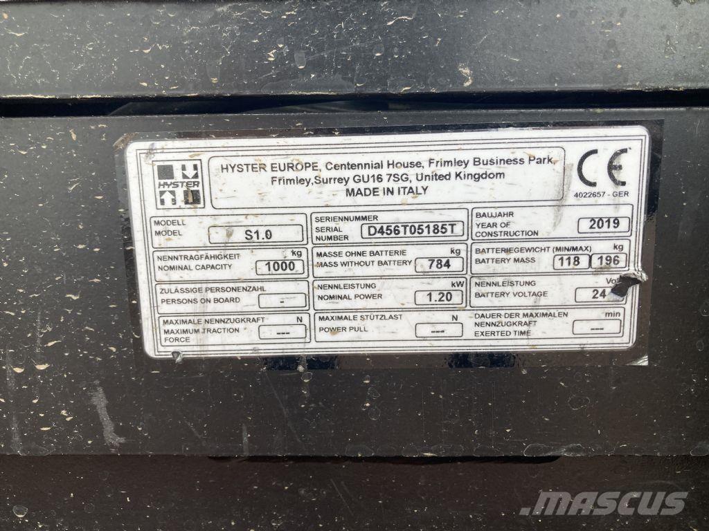 Hyster S 1.0 Staplare-led