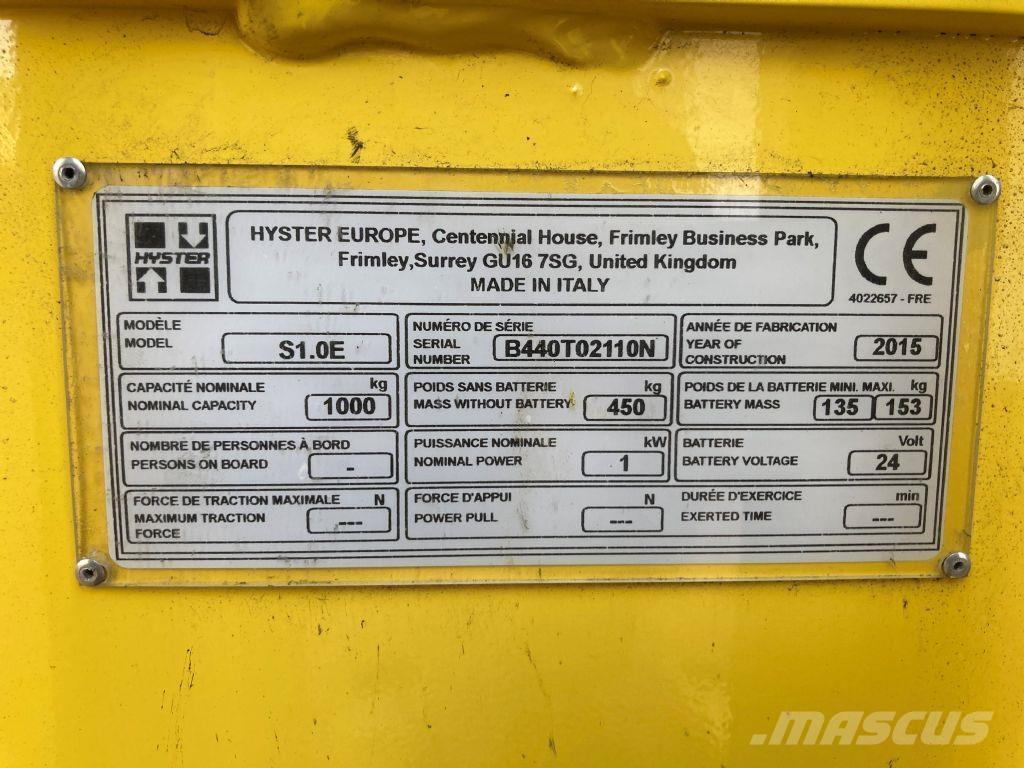 Hyster S 1.0E Staplare-led