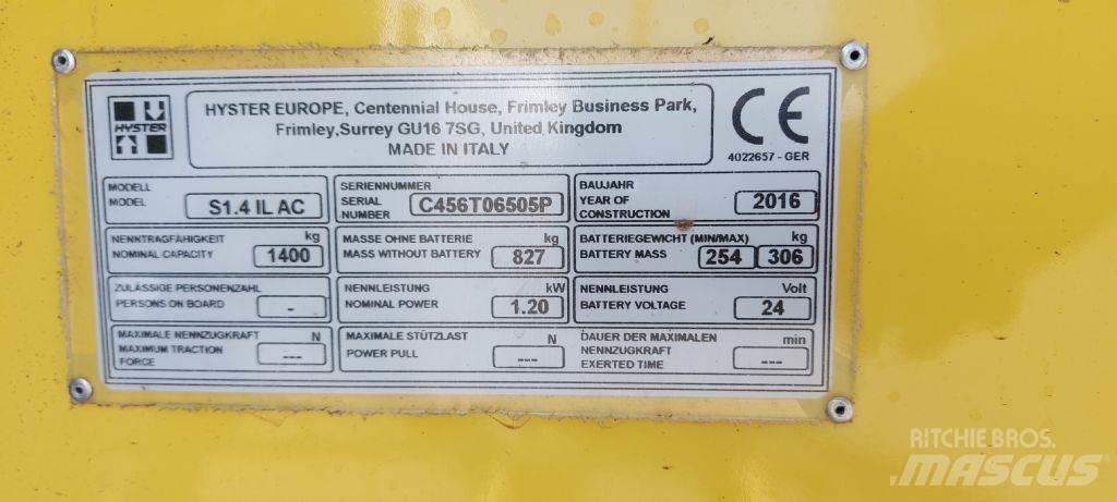 Hyster S 1.4 IL Staplare-led