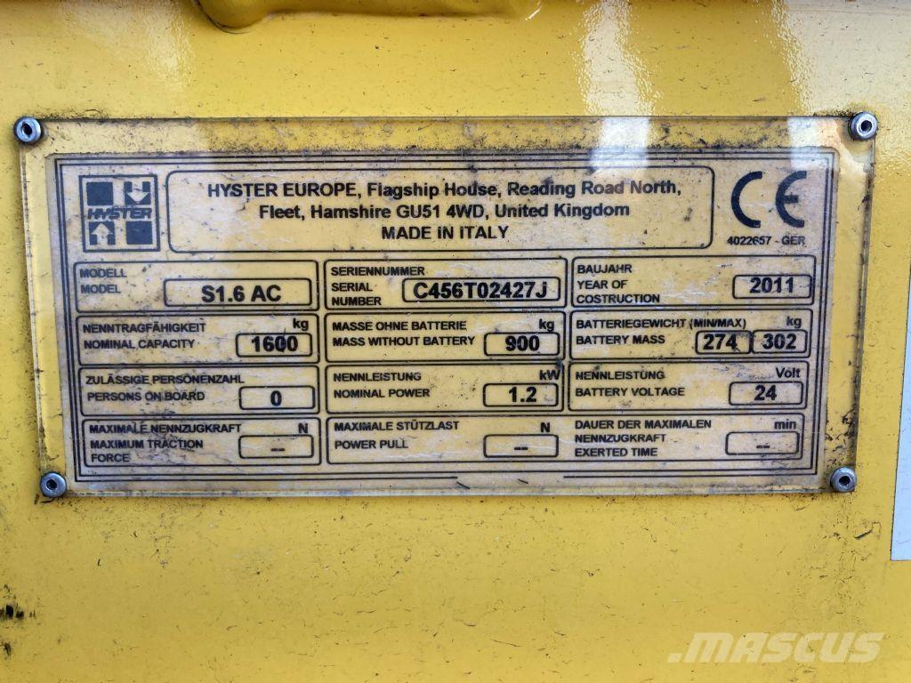 Hyster S 1.6 AC Staplare-led