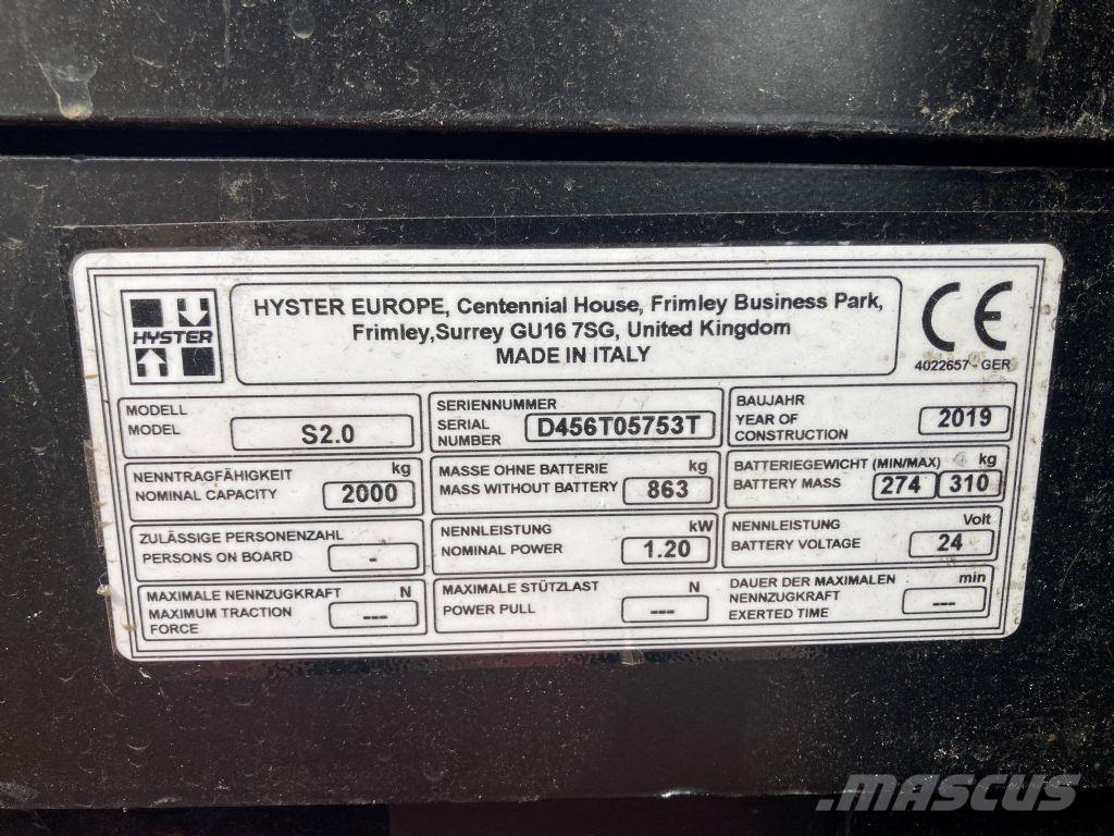 Hyster S 2.0 Staplare-led