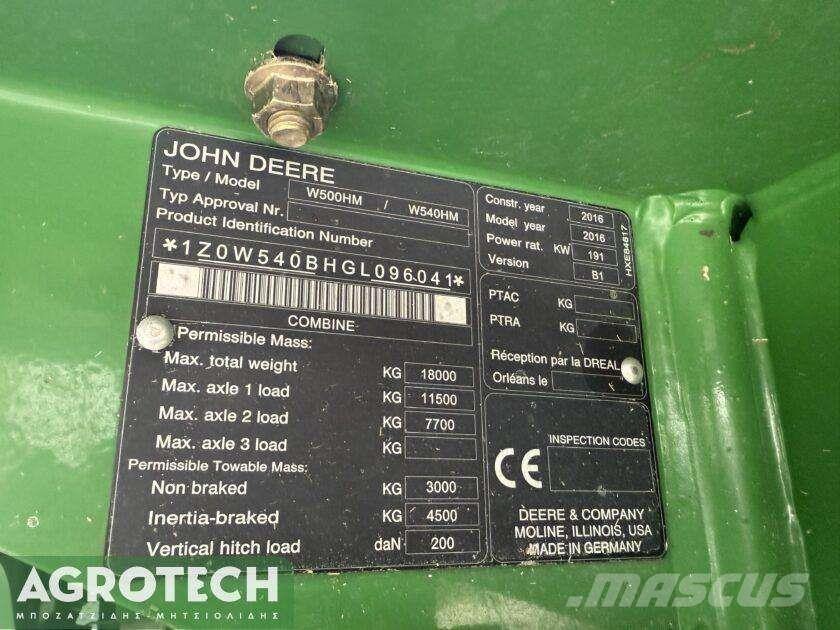 John Deere W540 HM Traktorer