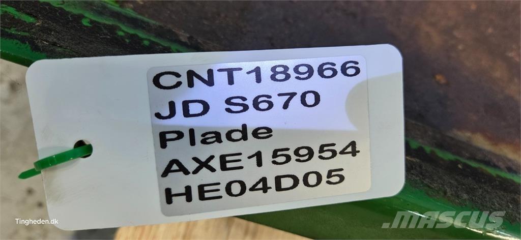 John Deere S670 Trösktillbehör