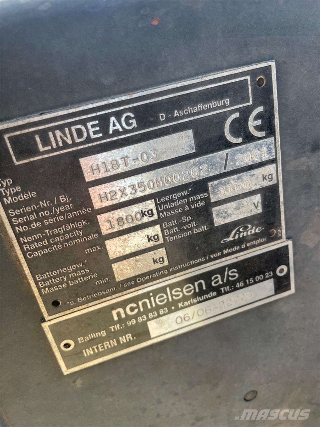 Linde H18T Gasolmotviktstruckar