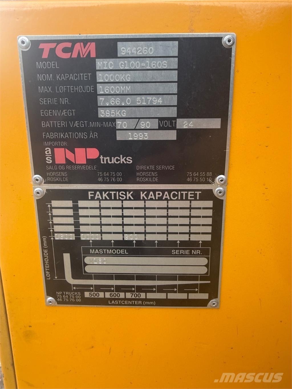 MIC 1000kg Manuella pallstaplare