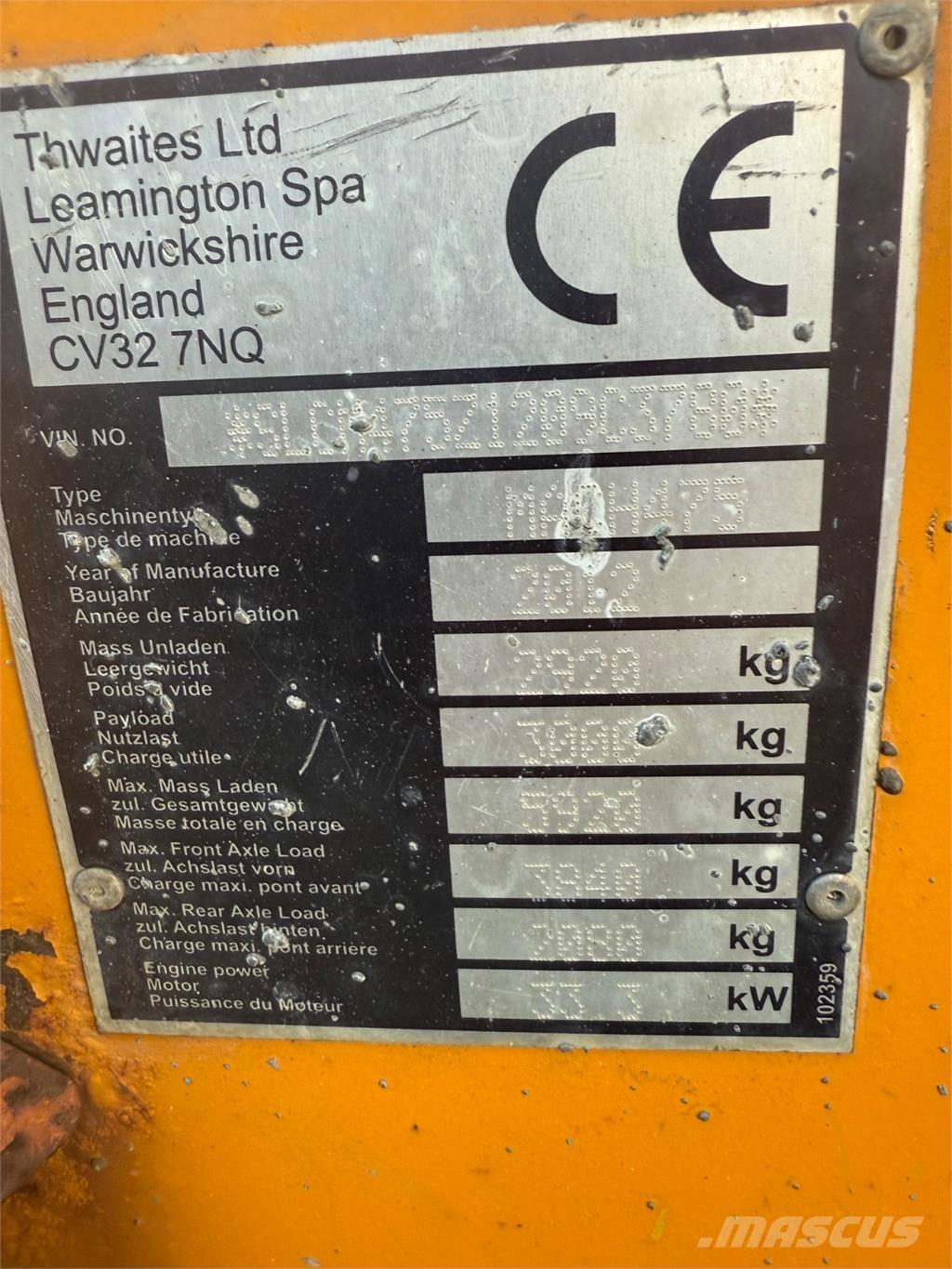 Thwaites 3 tons Minidumprar