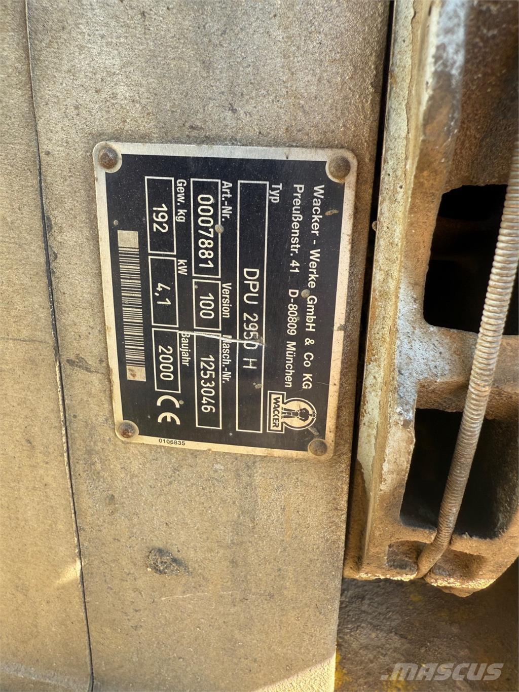 Wacker DPU2950 Markvibratorer