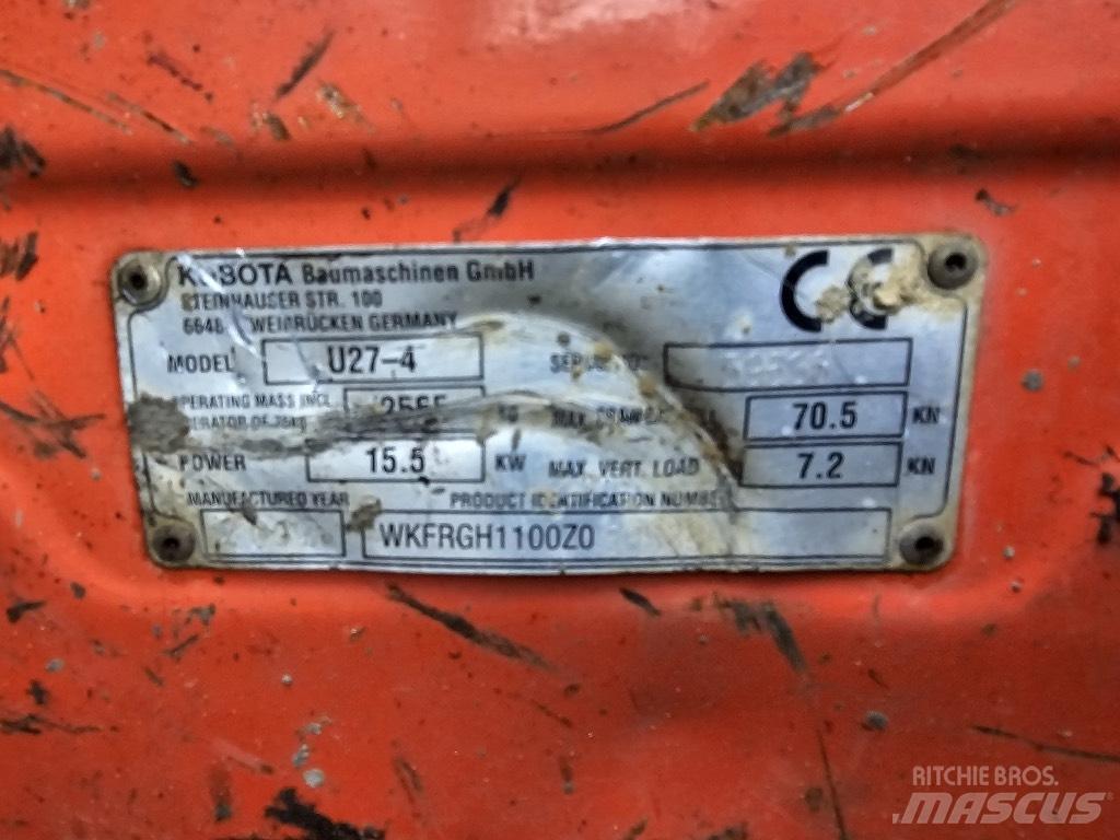 Kubota U 27-4 Minigrävare < 7t