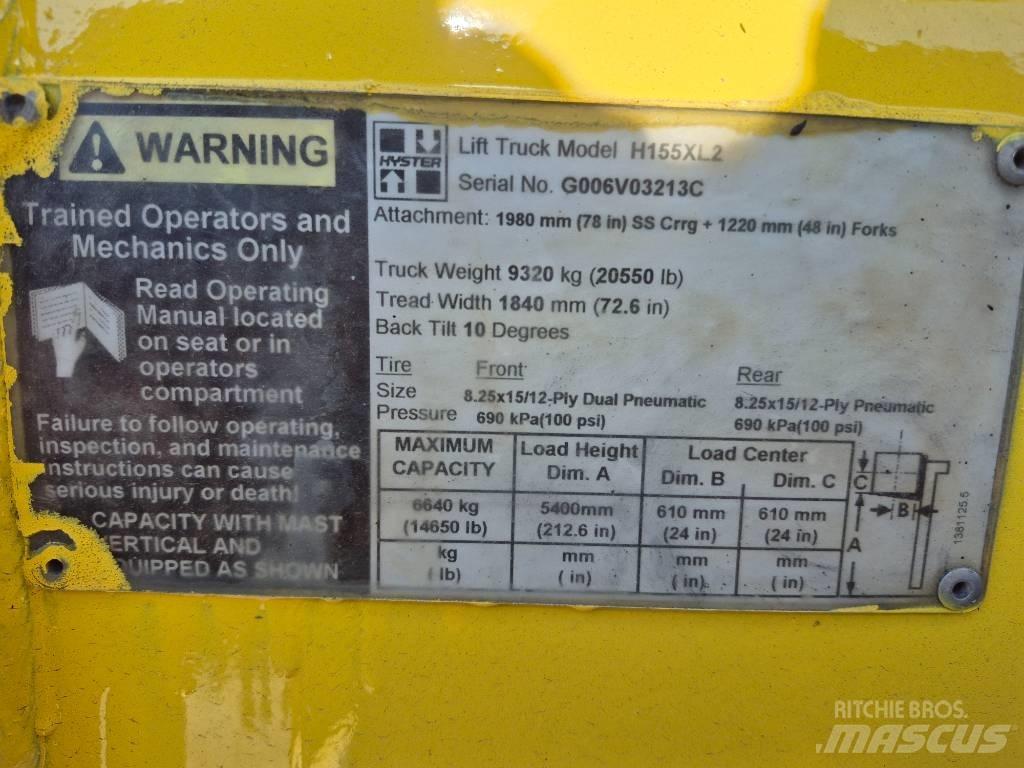 Hyster H 155 XL 2 Övriga motviktstruckar