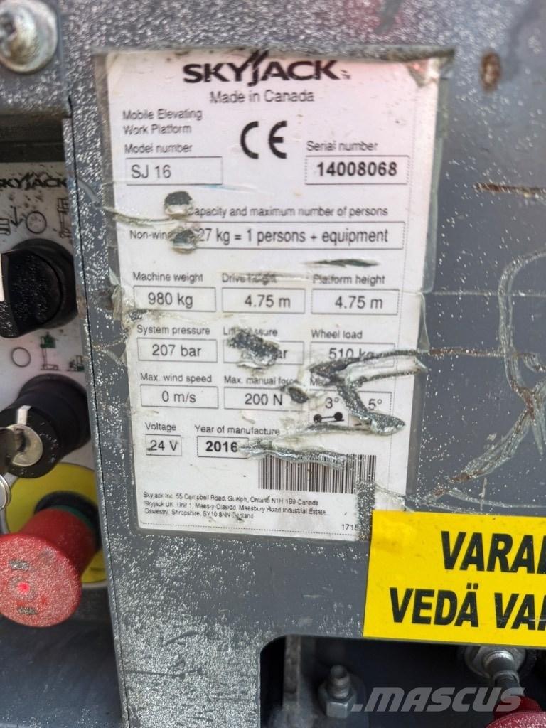 SkyJack SJ 16 Personhissar och andra hissar